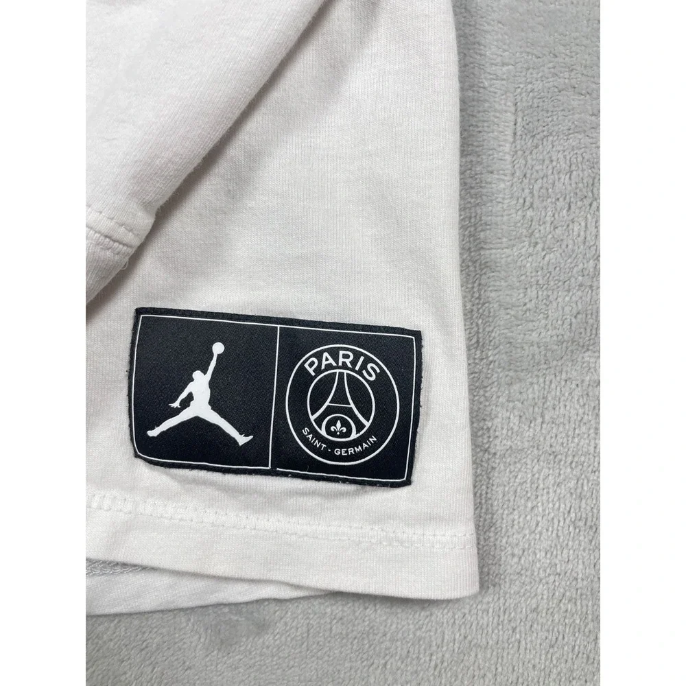 Jordan x PSG Long Sleeve T-Shirt Men's XL White Paris Saint-Germain Logo Tee